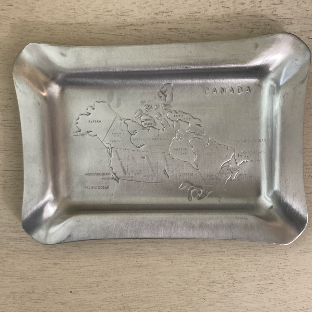 Vintage Canada Map Ashtray